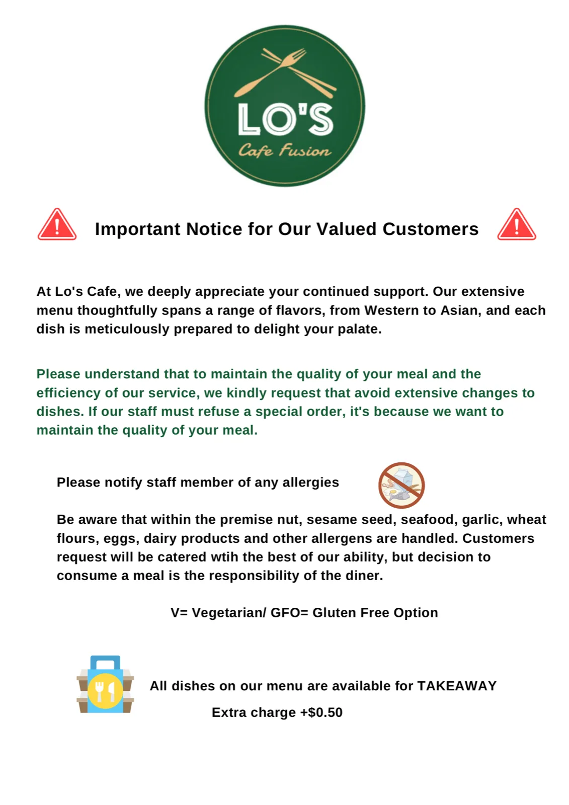 Lo's Cafe menu page 3
