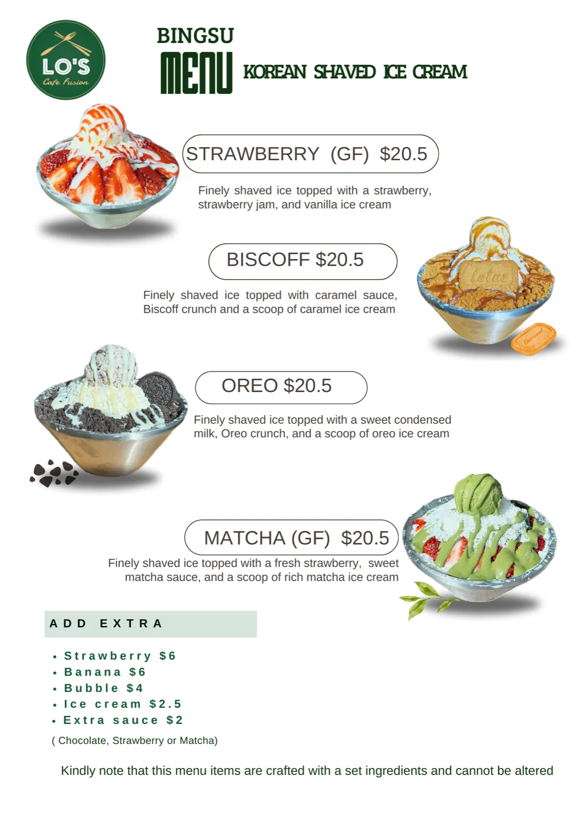 Lo's Cafe menu page 10